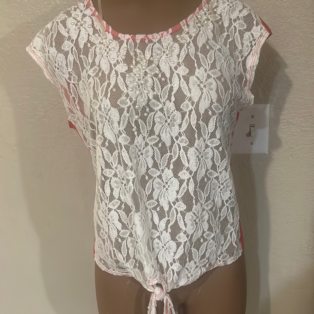 Ladies small beaded coral red beauty.